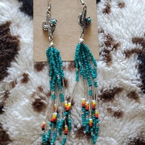 Cactus bead earrings